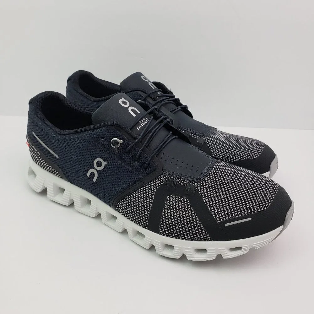 NEW On Cloud 5 Combo Mens Size 10.5 Black Alloy Athletic Running Sneaker Shoes